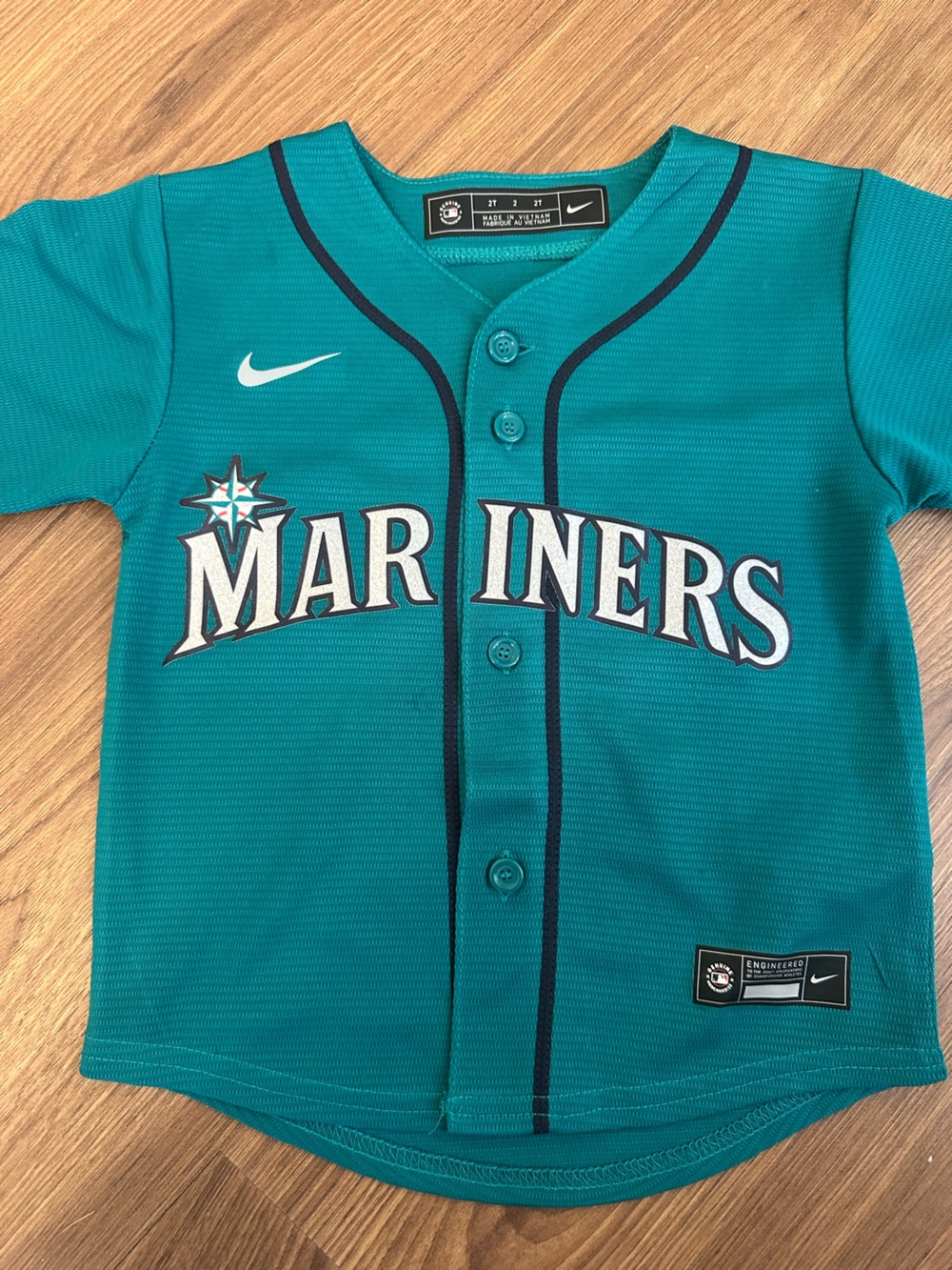 Nike Kids Seattle Mariners Teal Button Baseball Jersey